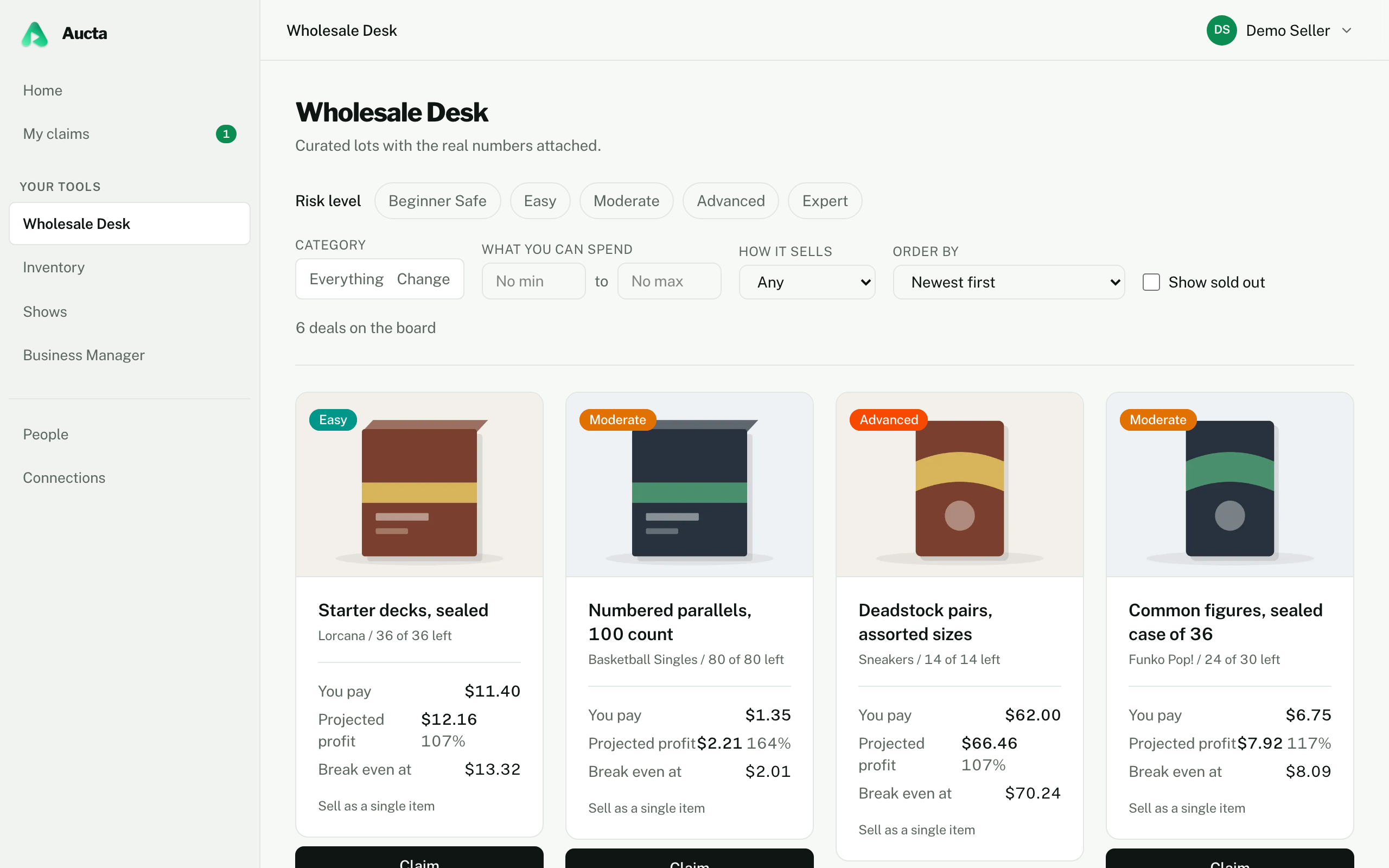 The Wholesale Desk: this week's lots.